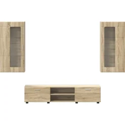 vidaXL Tv-meubelset FLORIN 3 st Sonoma Eiken Bewerkt hout