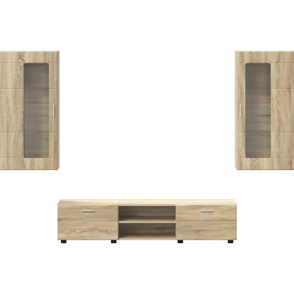 vidaXL Tv-meubelset FLORIN 3 st Sonoma Eiken Bewerkt hout