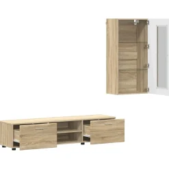 vidaXL Tv-meubelset FLORIN 3 st Sonoma Eiken Bewerkt hout