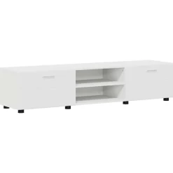 vidaXL Tv-meubelset FLORIN 3 st Wit Bewerkt hout
