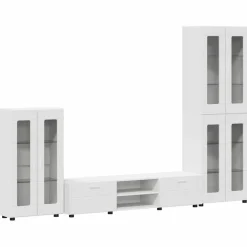 vidaXL Tv-meubelset FLORIN 3 st Wit Bewerkt hout