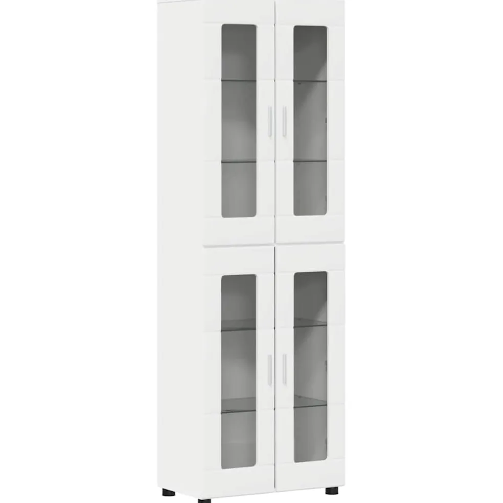 vidaXL Tv-meubelset FLORIN 3 st Wit Bewerkt hout