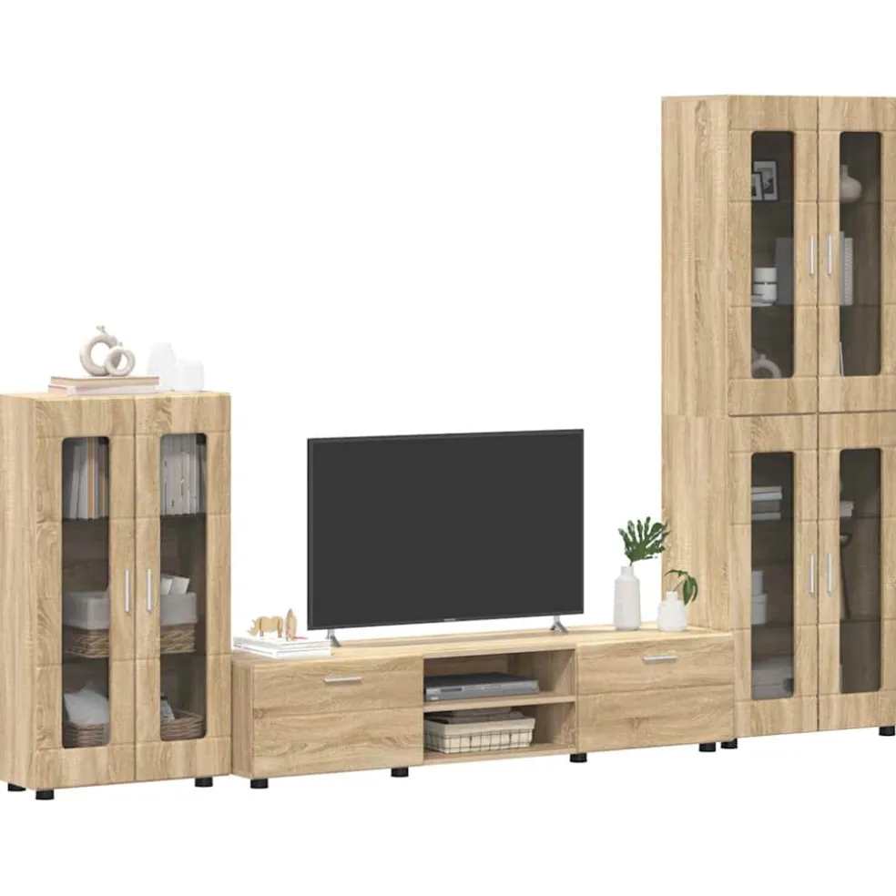 vidaXL Tv-meubelset FLORIN 3 st Sonoma Eiken Bewerkt hout