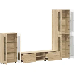 vidaXL Tv-meubelset FLORIN 3 st Sonoma Eiken Bewerkt hout