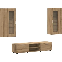 vidaXL Tv-meubelset FLORIN 3 st Artisan Eiken Bewerkt hout
