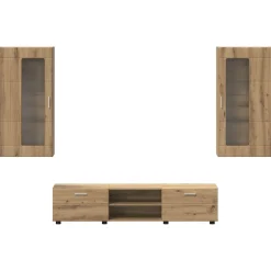 vidaXL Tv-meubelset FLORIN 3 st Artisan Eiken Bewerkt hout