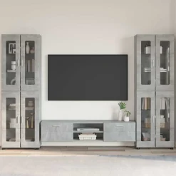 vidaXL Tv-meubelset FLORIN 3 st Beton Grijs Bewerkt hout