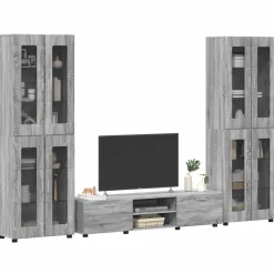 vidaXL Tv-meubelset FLORIN 3 st Grijs Sonoma Bewerkt hout