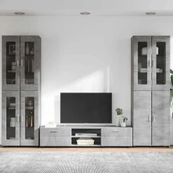 vidaXL Tv-meubelset FLORIN 3 st Hoogglans wit Bewerkt hout