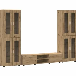 vidaXL Tv-meubelset FLORIN 3 st Artisan Eiken Bewerkt hout
