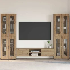 vidaXL Tv-meubelset FLORIN 3 st Artisan Eiken Bewerkt hout