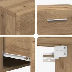 vidaXL Tv-meubelset FLORIN 3 st Artisan Eiken Bewerkt hout