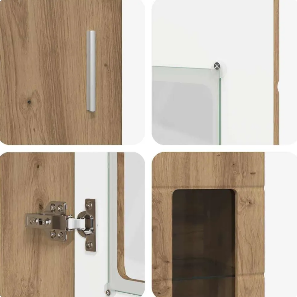 vidaXL Tv-meubelset FLORIN 3 st Artisan Eiken Bewerkt hout