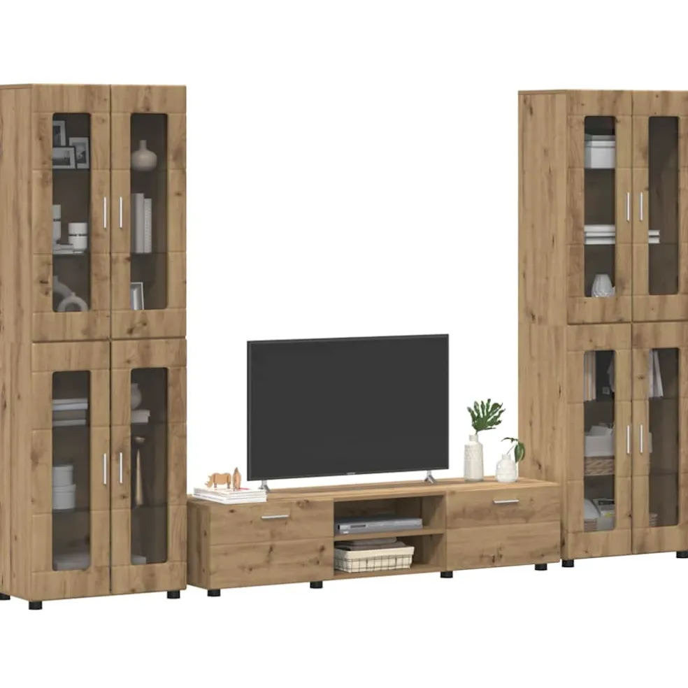 vidaXL Tv-meubelset FLORIN 3 st Artisan Eiken Bewerkt hout