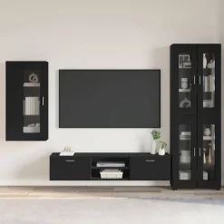 vidaXL Tv-meubelset FLORIN 3 st Beton Grijs Bewerkt hout