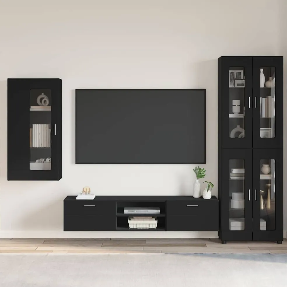 vidaXL Tv-meubelset FLORIN 3 st Beton Grijs Bewerkt hout
