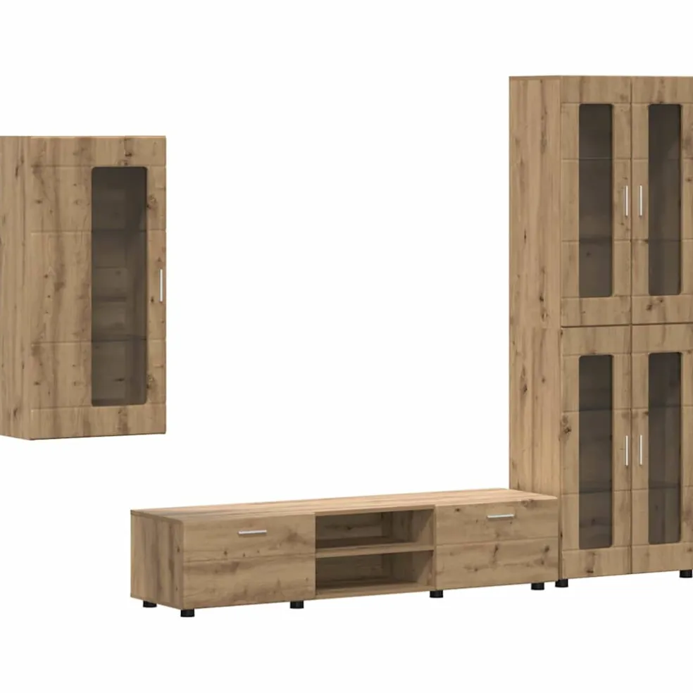 vidaXL Tv-meubelset FLORIN 3 st Artisan Eiken Bewerkt hout