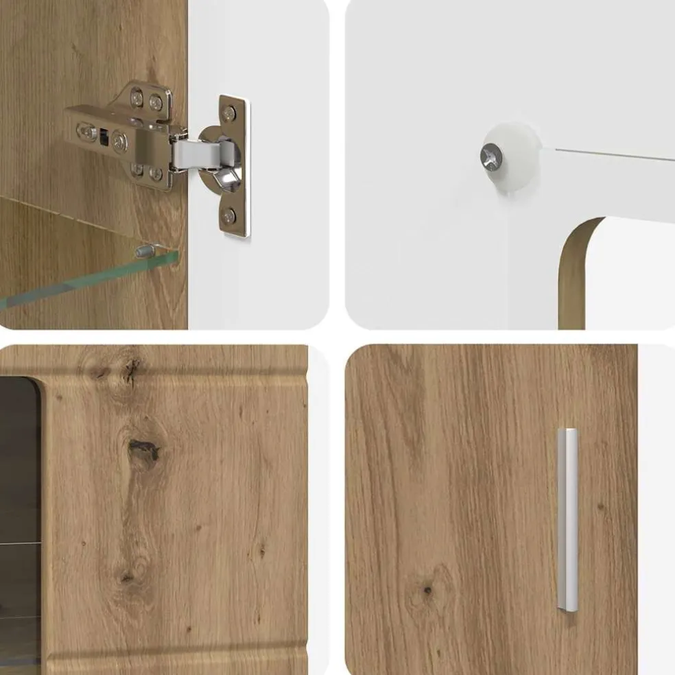 vidaXL Tv-meubelset FLORIN 3 st Artisan Eiken Bewerkt hout