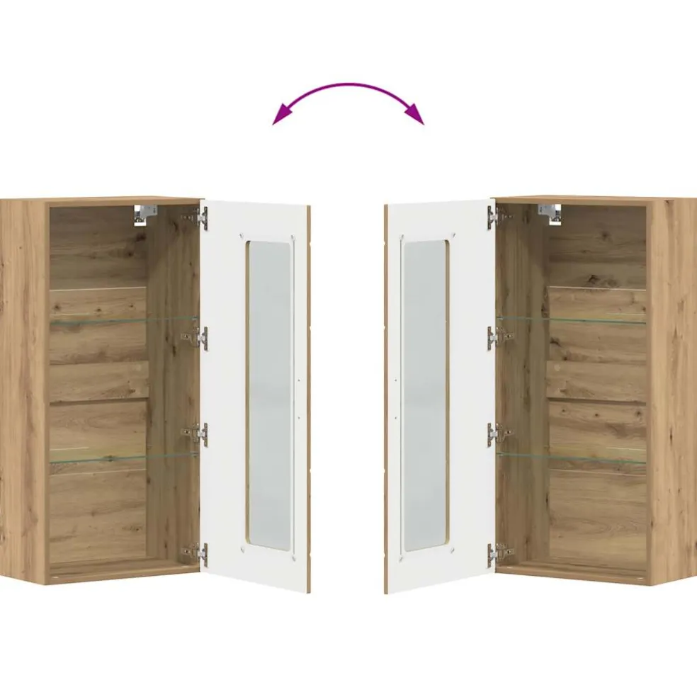vidaXL Tv-meubelset FLORIN 3 st Artisan Eiken Bewerkt hout
