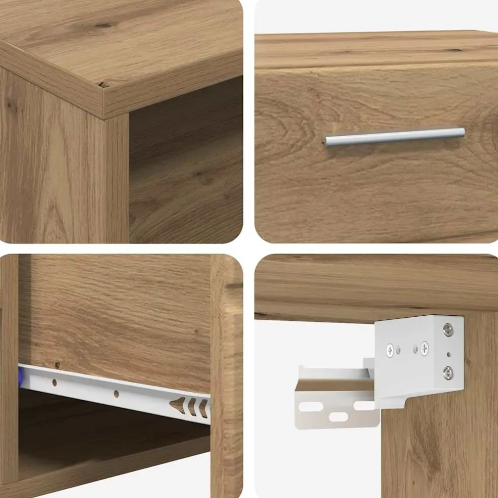 vidaXL Tv-meubelset FLORIN 3 st Artisan Eiken Bewerkt hout
