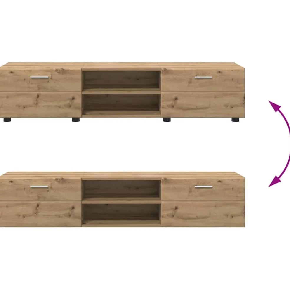 vidaXL Tv-meubelset FLORIN 3 st Artisan Eiken Bewerkt hout