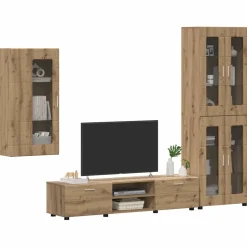 vidaXL Tv-meubelset FLORIN 3 st Artisan Eiken Bewerkt hout