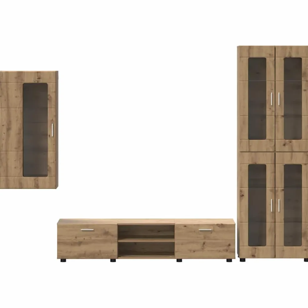 vidaXL Tv-meubelset FLORIN 3 st Artisan Eiken Bewerkt hout