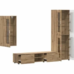 vidaXL Tv-meubelset FLORIN 3 st Artisan Eiken Bewerkt hout