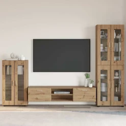 vidaXL Tv-meubelset FLORIN 3 st Artisan Eiken Bewerkt hout