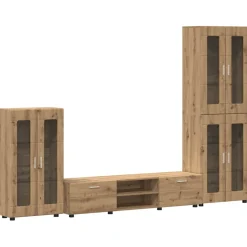 vidaXL Tv-meubelset FLORIN 3 st Artisan Eiken Bewerkt hout