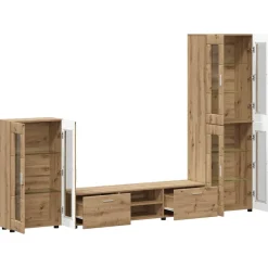 vidaXL Tv-meubelset FLORIN 3 st Artisan Eiken Bewerkt hout