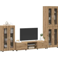 vidaXL Tv-meubelset FLORIN 3 st Artisan Eiken Bewerkt hout