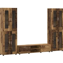 vidaXL Tv-meubelset FLORIN 3 st Zwart Bewerkt hout