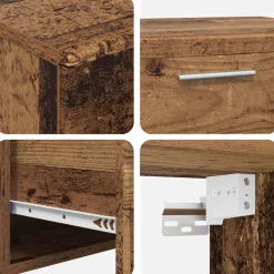 vidaXL Tv-meubelset FLORIN 3 st Oudhout Bewerkt hout