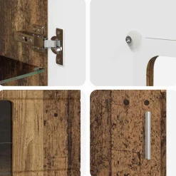 vidaXL Tv-meubelset FLORIN 3 st Oudhout Bewerkt hout