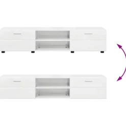 vidaXL Tv-meubelset FLORIN 3 st Hoogglans wit Bewerkt hout