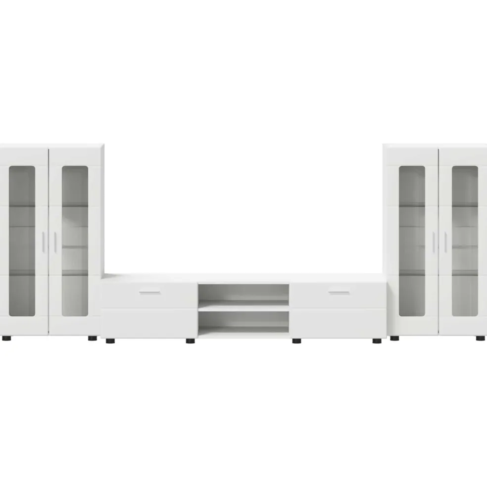 vidaXL Tv-meubelset FLORIN 3 st Wit Bewerkt hout