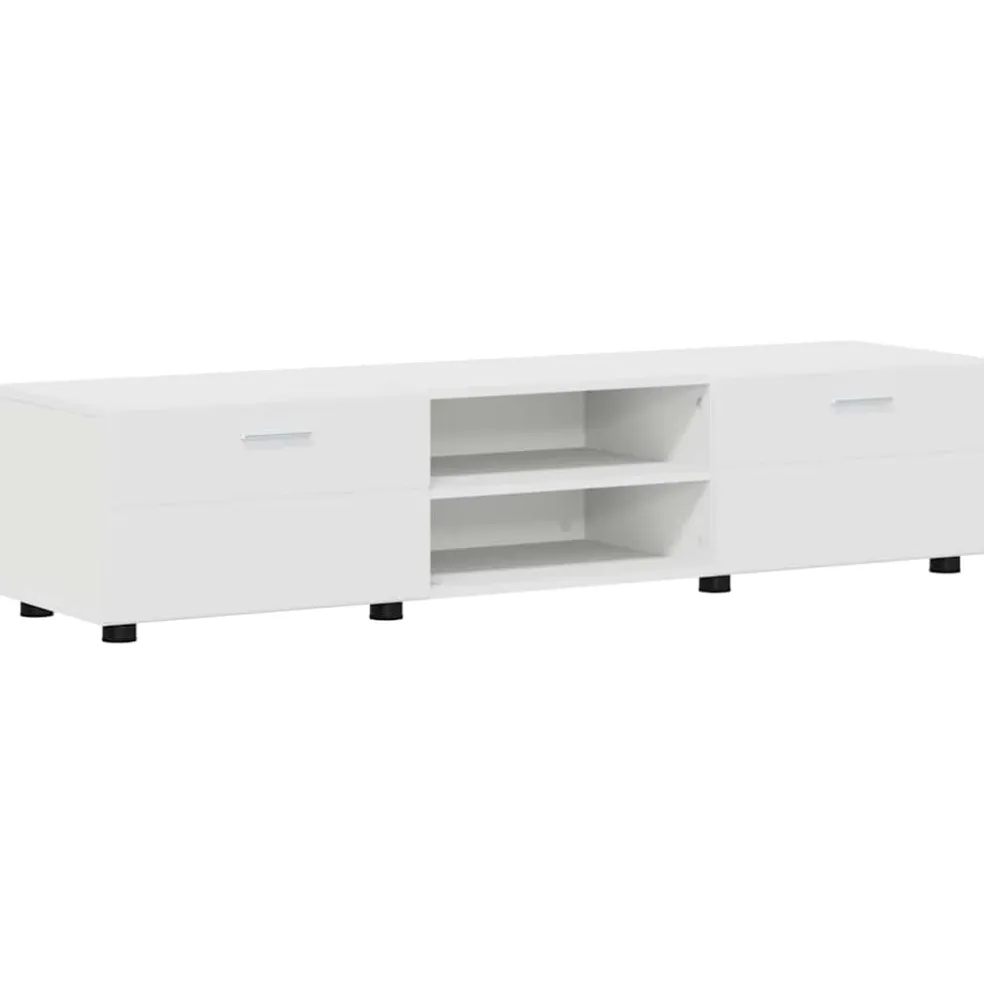 vidaXL Tv-meubelset FLORIN 3 st Wit Bewerkt hout