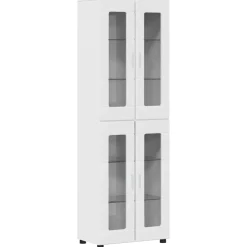 vidaXL Tv-meubelset FLORIN 3 st Hoogglans wit Bewerkt hout