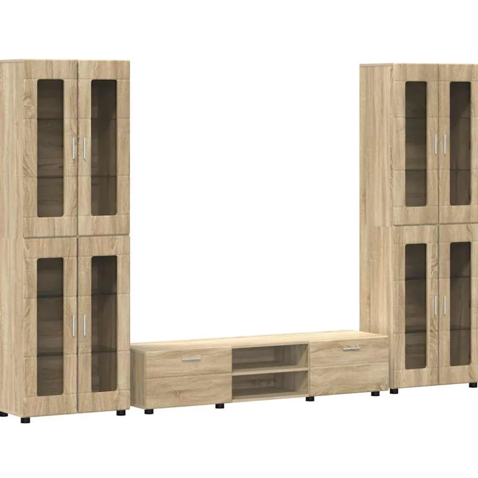 vidaXL Tv-meubelset FLORIN 3 st Sonoma Eiken Bewerkt hout