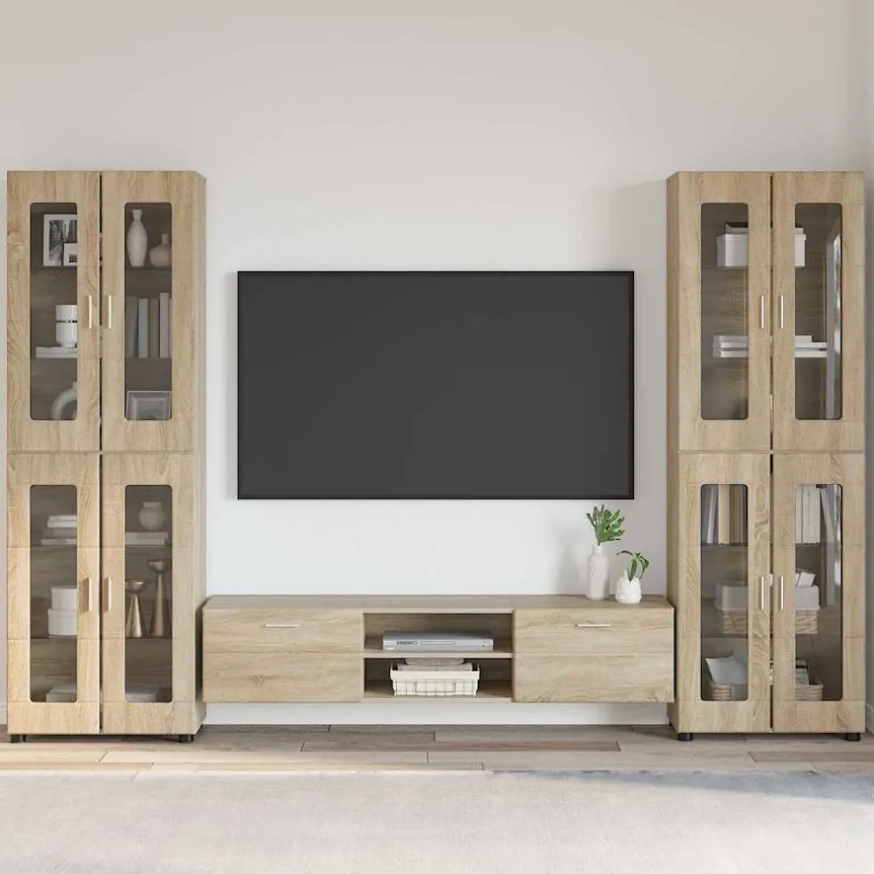 vidaXL Tv-meubelset FLORIN 3 st Sonoma Eiken Bewerkt hout