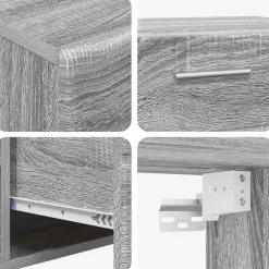 vidaXL Tv-meubelset FLORIN 3 st Grijs Sonoma Bewerkt hout