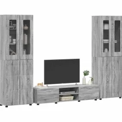 vidaXL Tv-meubelset FLORIN 3 st Grijs Sonoma Bewerkt hout