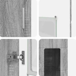 vidaXL Tv-meubelset FLORIN 3 st Grijs Sonoma Bewerkt hout