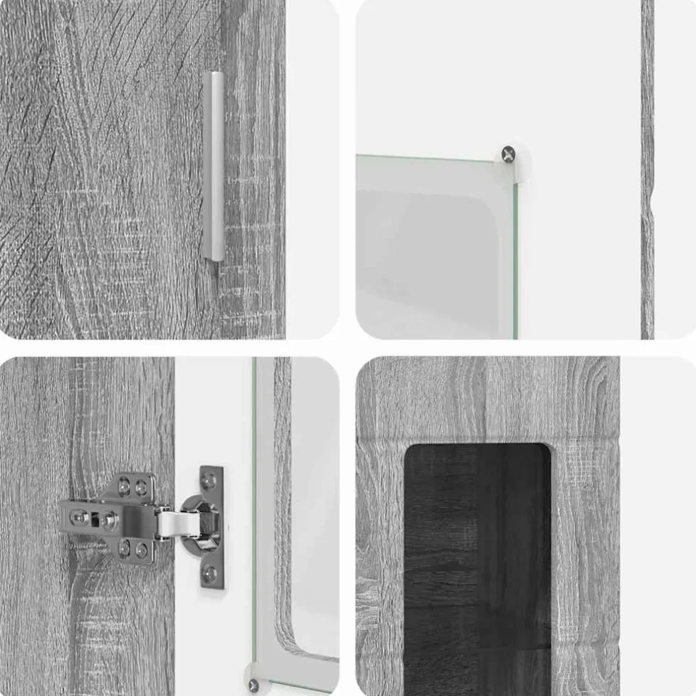 vidaXL Tv-meubelset FLORIN 3 st Grijs Sonoma Bewerkt hout