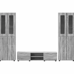 vidaXL Tv-meubelset FLORIN 3 st Grijs Sonoma Bewerkt hout