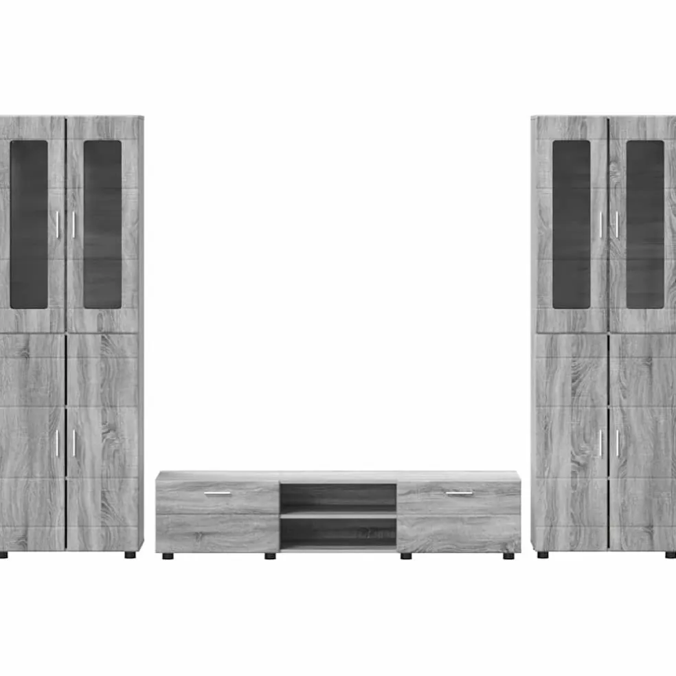 vidaXL Tv-meubelset FLORIN 3 st Grijs Sonoma Bewerkt hout