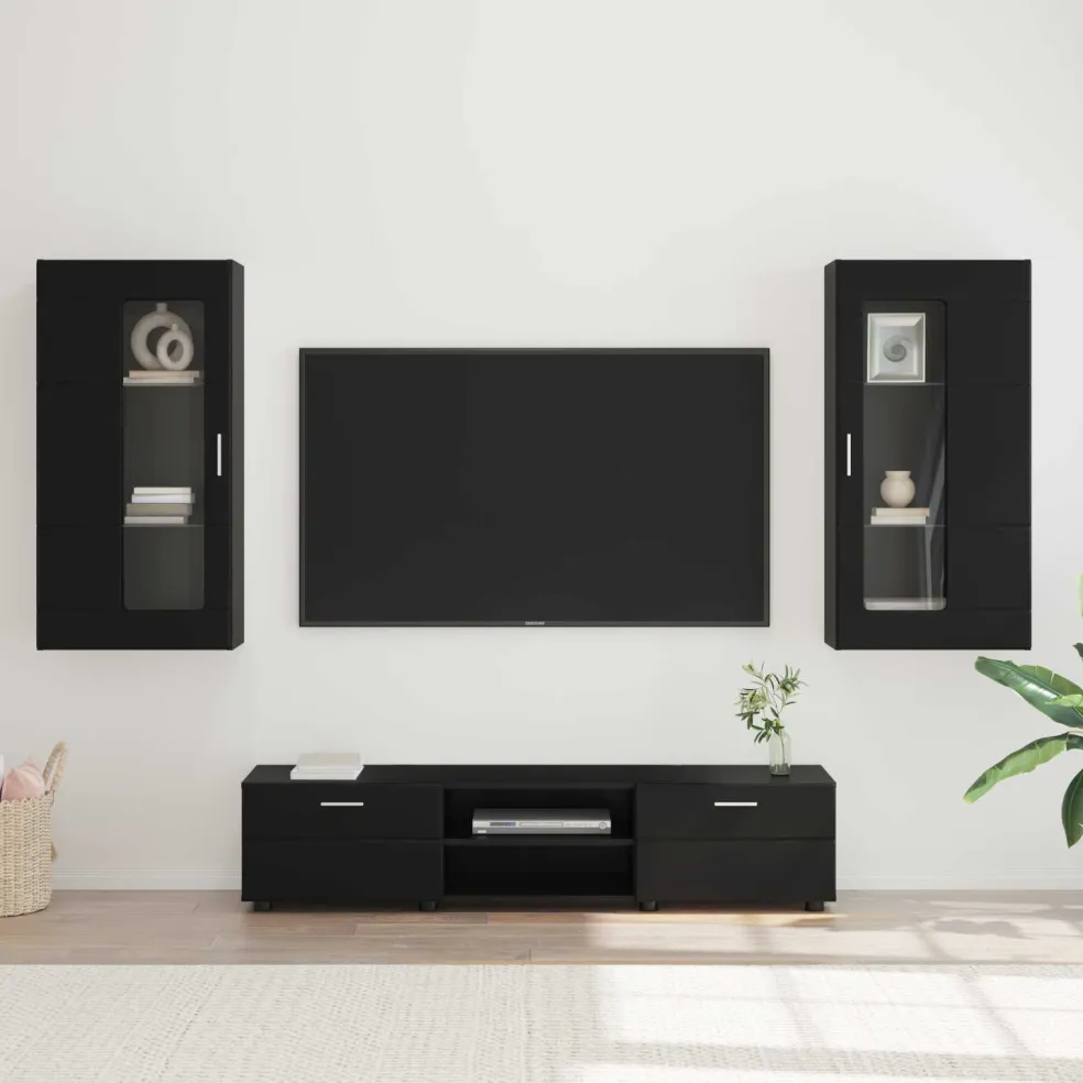 vidaXL Tv-meubelset FLORIN 3 st Beton Grijs Bewerkt hout