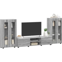 vidaXL Tv-meubelset FLORIN 3 st Grijs Sonoma Bewerkt hout