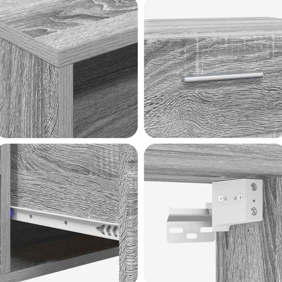 vidaXL Tv-meubelset FLORIN 3 st Grijs Sonoma Bewerkt hout